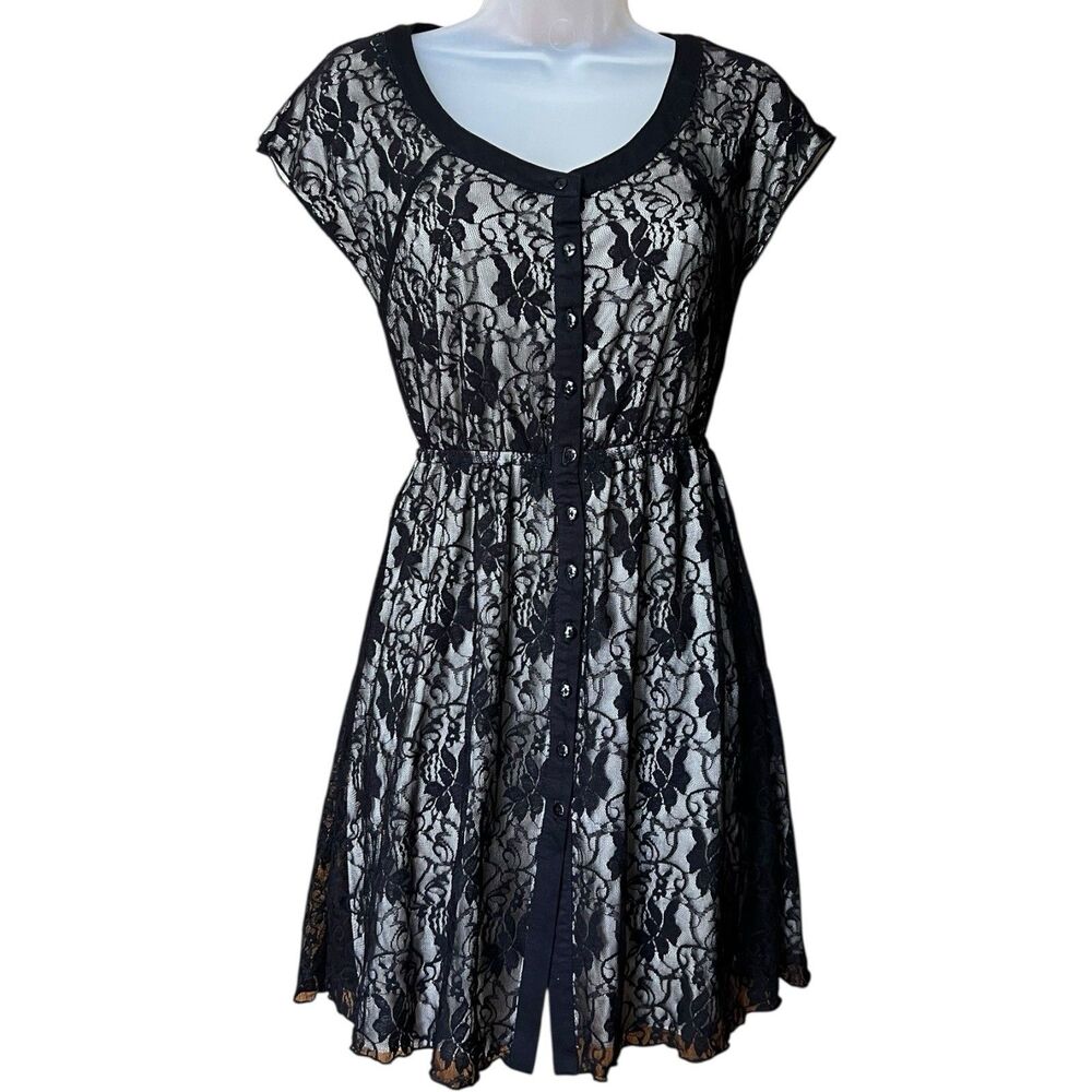 Black Lace Dress Sz XS Whimsigoth Dark Academia Twee -Kimchee Blue